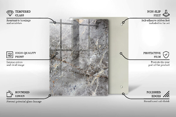 Proteção para placa de indução Textura de pedra