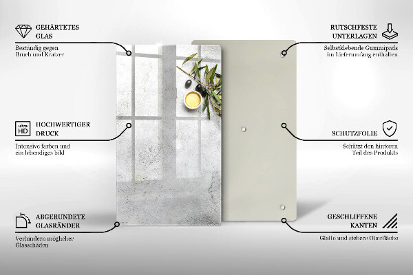 Protetor de bancada Azeitonas em concreto
