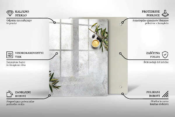 Protetor de bancada Azeitonas em concreto