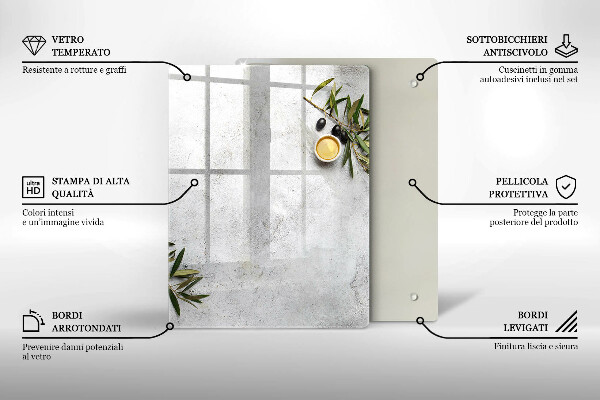 Protetor de bancada Azeitonas em concreto