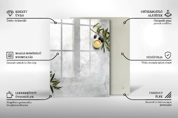 Protetor de bancada Azeitonas em concreto