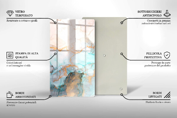 Proteção para placa de indução Mármore abstrato