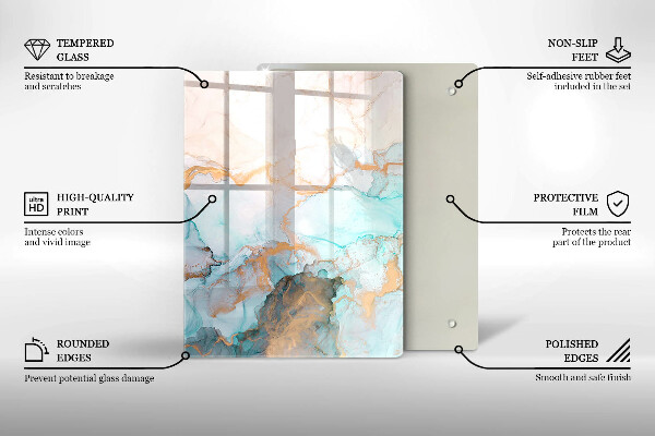 Proteção para placa de indução Mármore abstrato