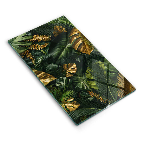 Protetor de placa de indução Folhas de Monstera Dourada