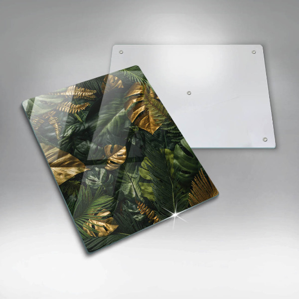 Protetor de placa de indução Folhas de Monstera Dourada