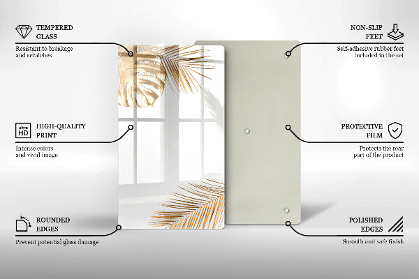 Proteção para placa de indução Folhas douradas