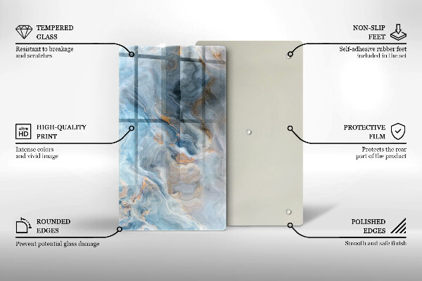 Protetor de bancada Textura de mármore