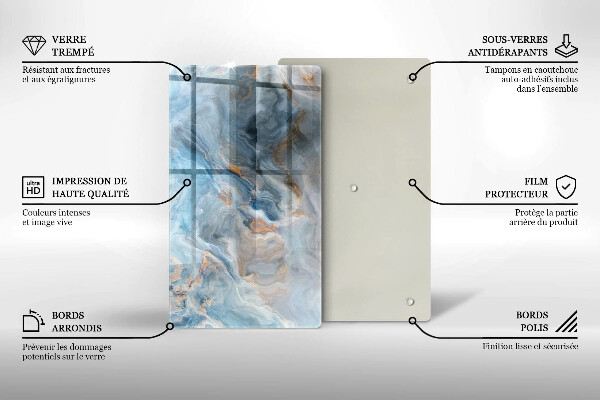 Protetor de bancada Textura de mármore