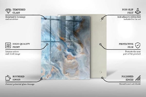 Protetor de bancada Textura de mármore