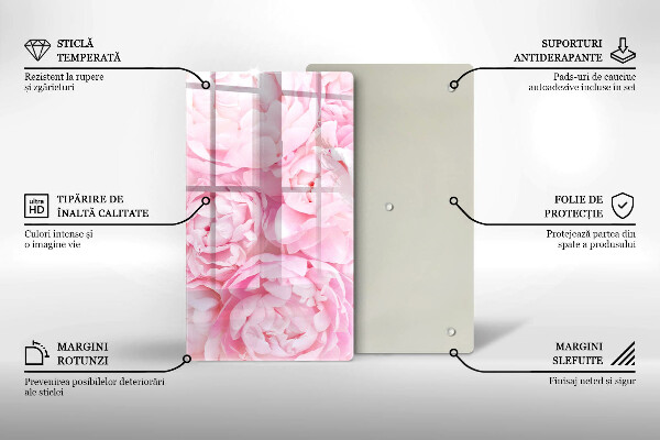 Proteção para placa de indução Peônias delicadas