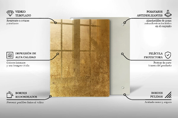 Proteção para placa de indução Fundo de textura dourada