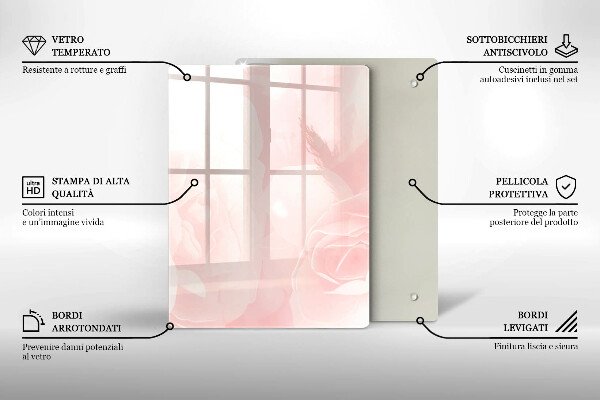 Protetor de bancada Fundo de rosas pastel