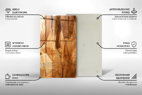 Proteção para placa de indução Textura de tábua de madeira