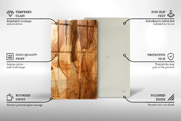 Proteção para placa de indução Textura de tábua de madeira