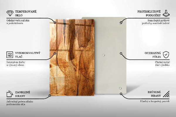 Proteção para placa de indução Textura de tábua de madeira