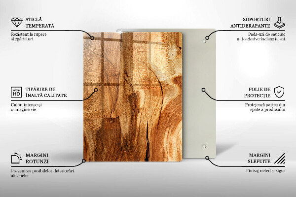 Proteção para placa de indução Textura de tábua de madeira