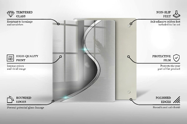 Protetor de bancada Metal prateado abstrato