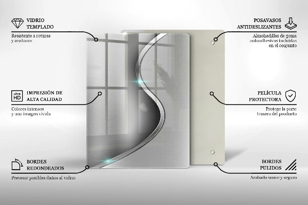 Protetor de bancada Metal prateado abstrato