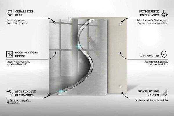 Protetor de bancada Metal prateado abstrato