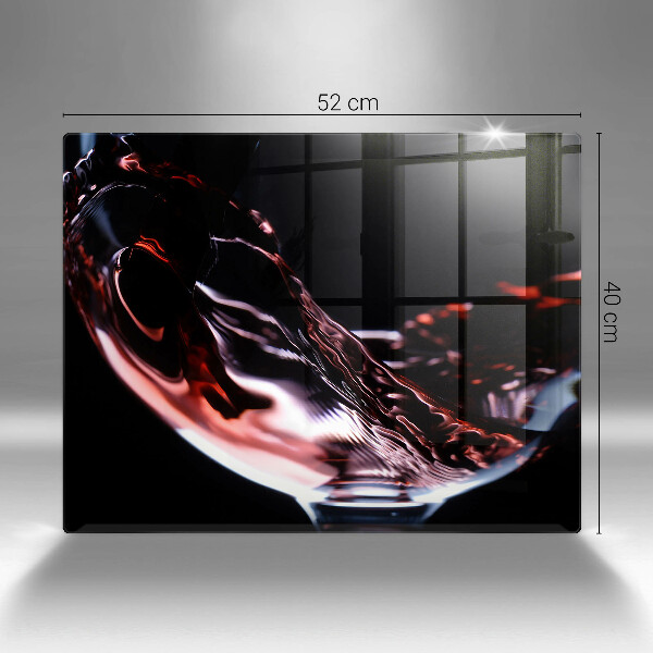 Tampa de parede para fogão a gás Um copo de vinho tinto