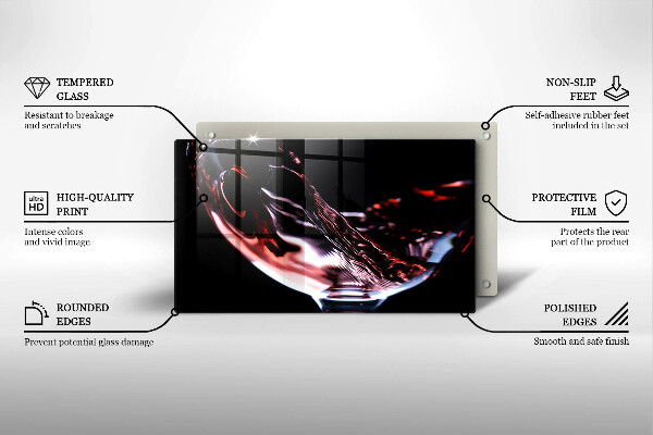 Tampa de parede para fogão a gás Um copo de vinho tinto