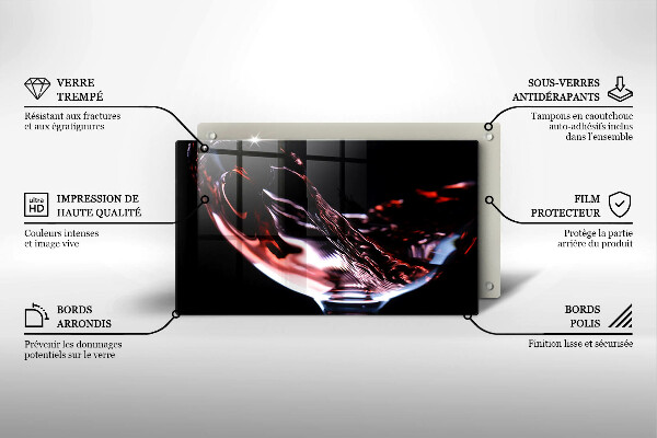 Tampa de parede para fogão a gás Um copo de vinho tinto