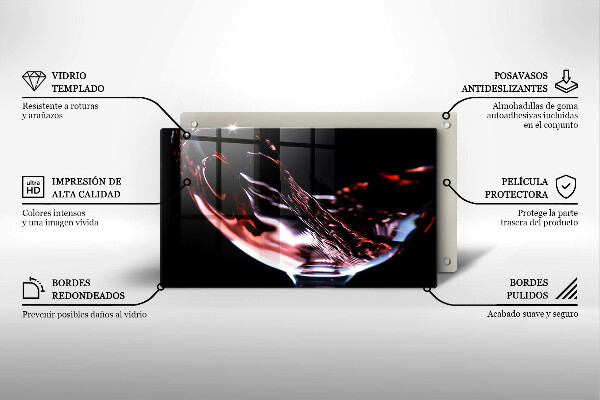 Tampa de parede para fogão a gás Um copo de vinho tinto