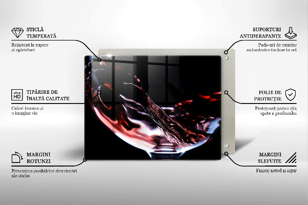 Tampa de parede para fogão a gás Um copo de vinho tinto