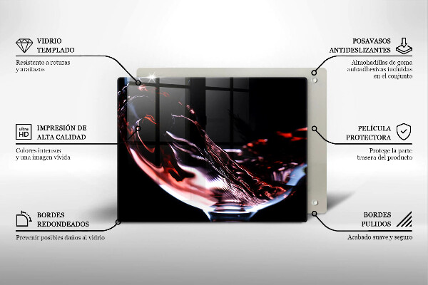 Tampa de parede para fogão a gás Um copo de vinho tinto