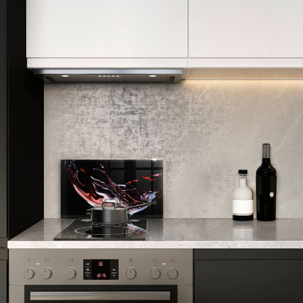 Tampa de parede para fogão a gás Um copo de vinho tinto