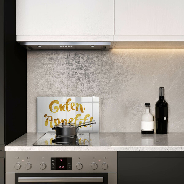 Tampa de parede do fogão a gás A inscrição Guten Appetit!