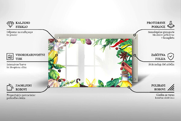 Tampa da placa de indução Comida pintada