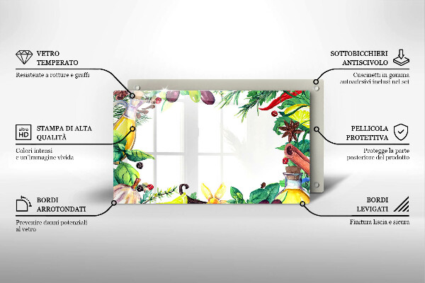 Tampa da placa de indução Comida pintada