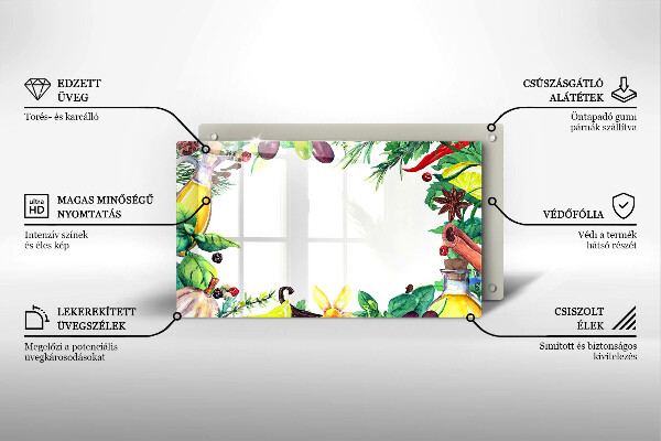 Tampa da placa de indução Comida pintada