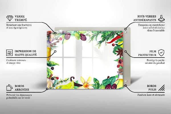 Tampa da placa de indução Comida pintada