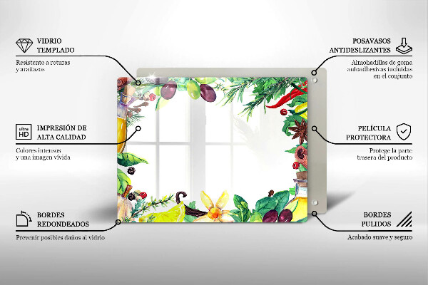 Tampa da placa de indução Comida pintada