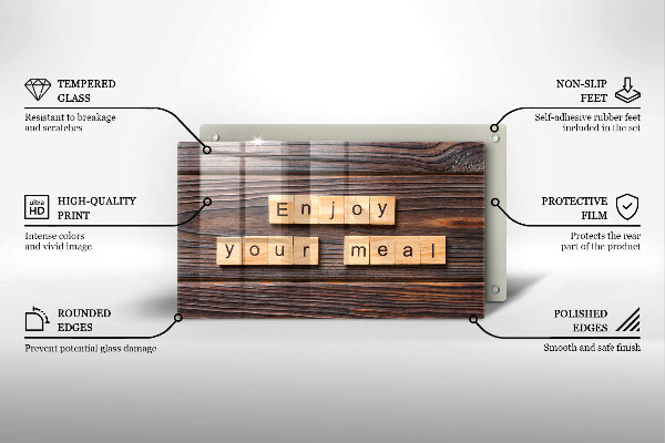 Tampa da placa de indução A inscrição Aproveite sua refeição