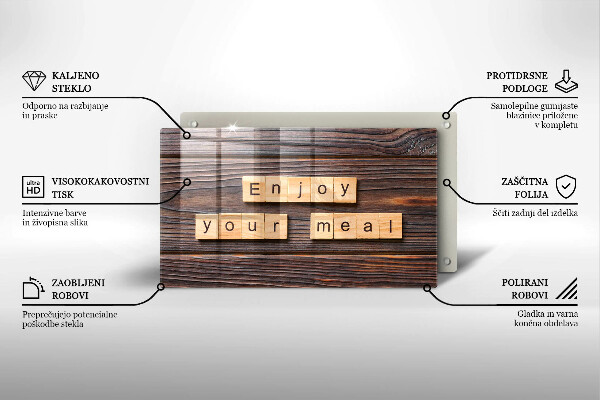 Tampa da placa de indução A inscrição Aproveite sua refeição