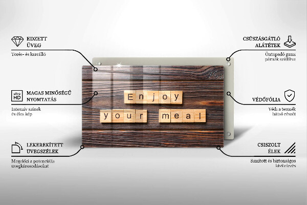 Tampa da placa de indução A inscrição Aproveite sua refeição