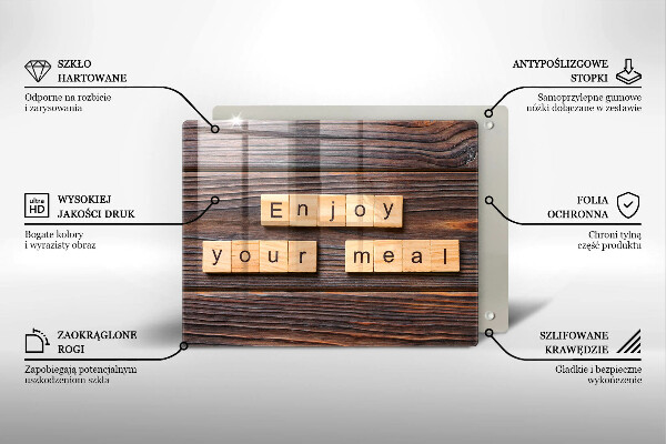 Tampa da placa de indução A inscrição Aproveite sua refeição