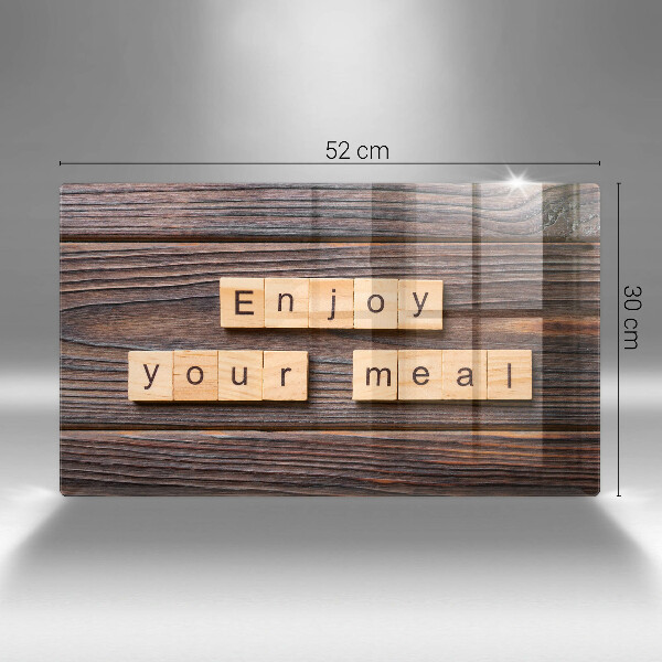 Tampa da placa de indução A inscrição Aproveite sua refeição