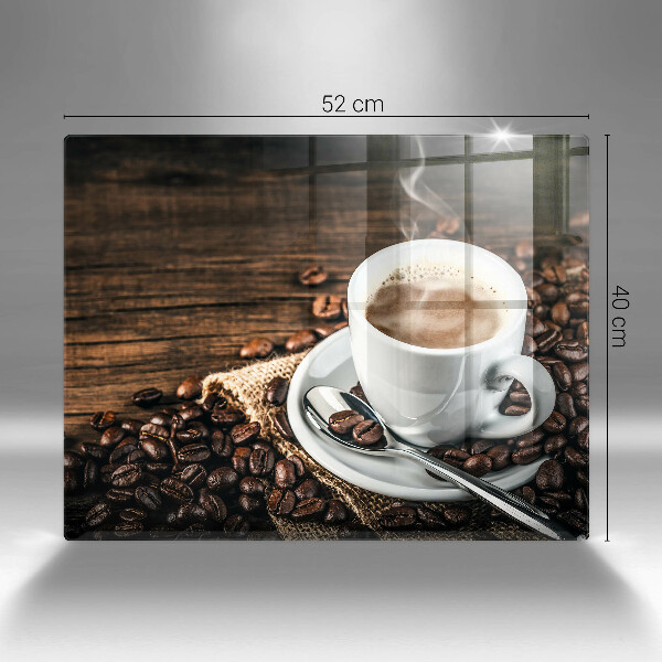 Cobertura de indução Uma xícara e grãos de café