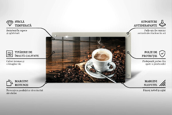 Cobertura de indução Uma xícara e grãos de café