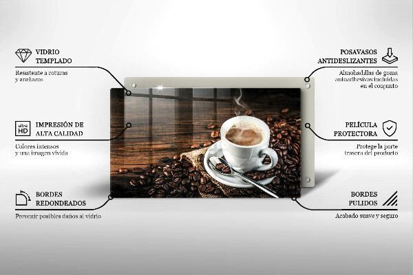 Cobertura de indução Uma xícara e grãos de café