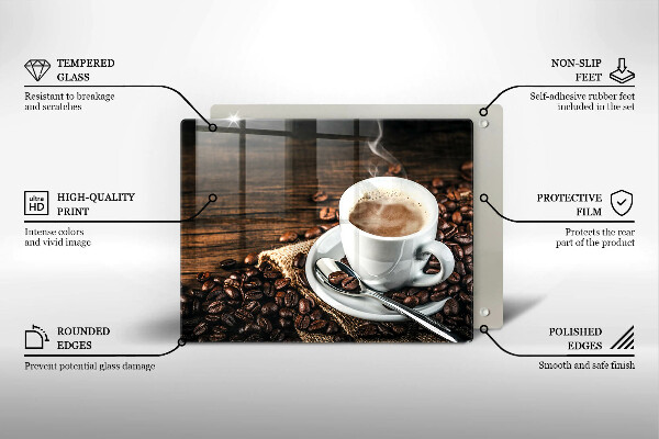 Cobertura de indução Uma xícara e grãos de café