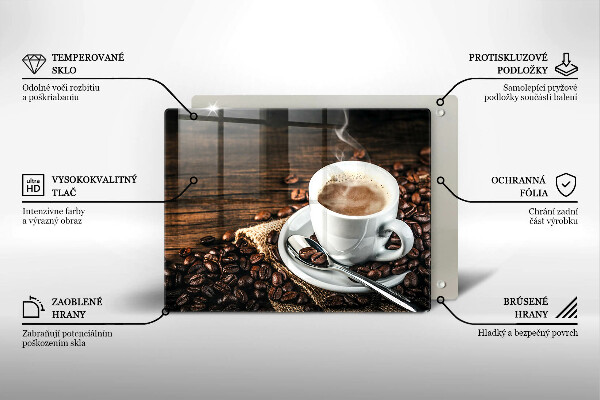 Cobertura de indução Uma xícara e grãos de café