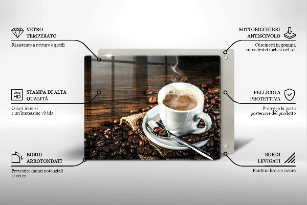 Cobertura de indução Uma xícara e grãos de café