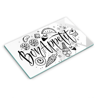 Cobertura de indução A inscrição Bon Appetit