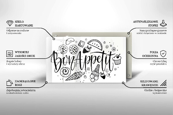 Cobertura de indução A inscrição Bon Appetit