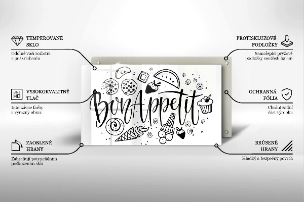 Cobertura de indução A inscrição Bon Appetit